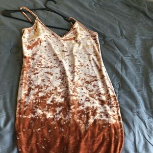 Silky tan dress